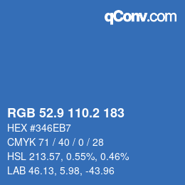 Farbcode: RGB 52.9 110.2 183 | qconv.com