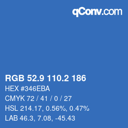 Color code: RGB 52.9 110.2 186 | qconv.com