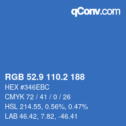 Color code: RGB 52.9 110.2 188 | qconv.com