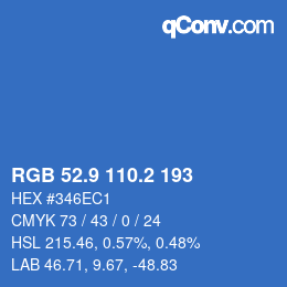 Color code: RGB 52.9 110.2 193 | qconv.com