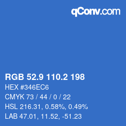 Color code: RGB 52.9 110.2 198 | qconv.com