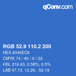 カラーコード: RGB 52.9 110.2 200 | qconv.com