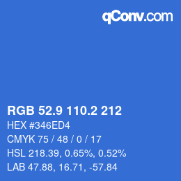 Color code: RGB 52.9 110.2 212 | qconv.com