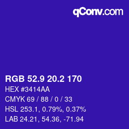カラーコード: RGB 52.9 20.2 170 | qconv.com