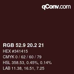 Color code: RGB 52.9 20.2 21 | qconv.com