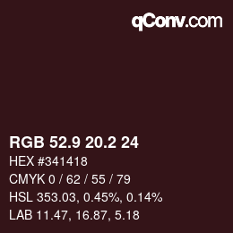 Color code: RGB 52.9 20.2 24 | qconv.com