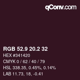 カラーコード: RGB 52.9 20.2 32 | qconv.com