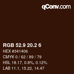 Color code: RGB 52.9 20.2 6 | qconv.com