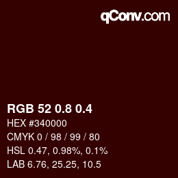 カラーコード: RGB 52 0.8 0.4 | qconv.com