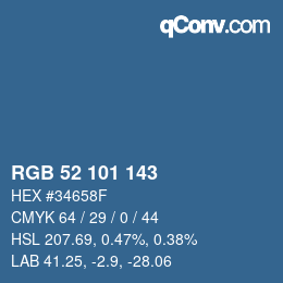Color code: RGB 52 101 143 | qconv.com