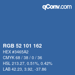 Color code: RGB 52 101 162 | qconv.com