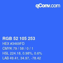 Color code: RGB 52 105 253 | qconv.com