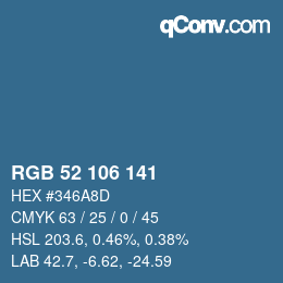 Farbcode: RGB 52 106 141 | qconv.com