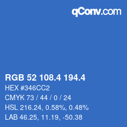 カラーコード: RGB 52 108.4 194.4 | qconv.com