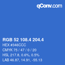カラーコード: RGB 52 108.4 204.4 | qconv.com