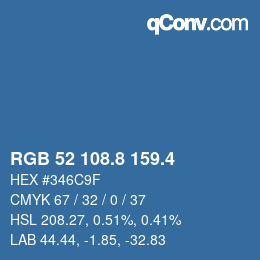 カラーコード: RGB 52 108.8 159.4 | qconv.com