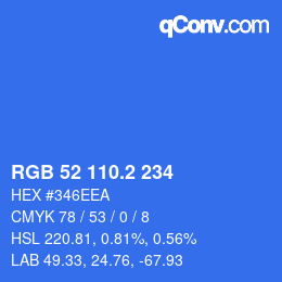 カラーコード: RGB 52 110.2 234 | qconv.com