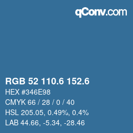 カラーコード: RGB 52 110.6 152.6 | qconv.com