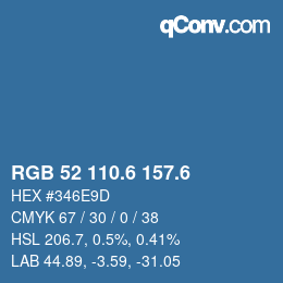 カラーコード: RGB 52 110.6 157.6 | qconv.com