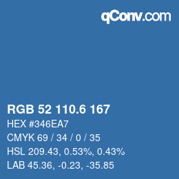 カラーコード: RGB 52 110.6 167 | qconv.com