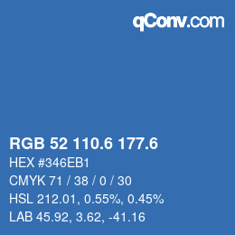 カラーコード: RGB 52 110.6 177.6 | qconv.com
