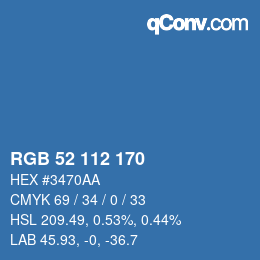 カラーコード: RGB 52 112 170 | qconv.com