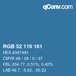Farbcode: RGB 52 116 161 | qconv.com