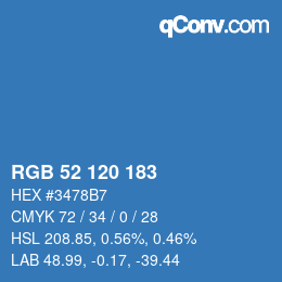 Code couleur: RGB 52 120 183 | qconv.com