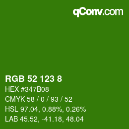Color code: RGB 52 123 8 | qconv.com