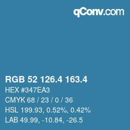 カラーコード: RGB 52 126.4 163.4 | qconv.com