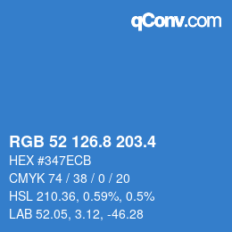 カラーコード: RGB 52 126.8 203.4 | qconv.com
