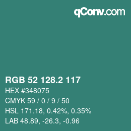 Color code: RGB 52 128.2 117 | qconv.com
