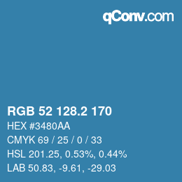 カラーコード: RGB 52 128.2 170 | qconv.com
