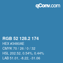 カラーコード: RGB 52 128.2 174 | qconv.com