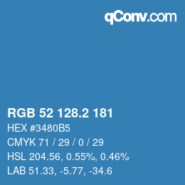 カラーコード: RGB 52 128.2 181 | qconv.com