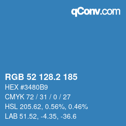 カラーコード: RGB 52 128.2 185 | qconv.com