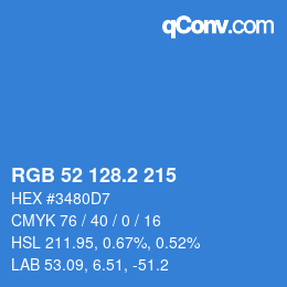カラーコード: RGB 52 128.2 215 | qconv.com