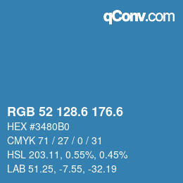 カラーコード: RGB 52 128.6 176.6 | qconv.com