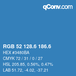 カラーコード: RGB 52 128.6 186.6 | qconv.com
