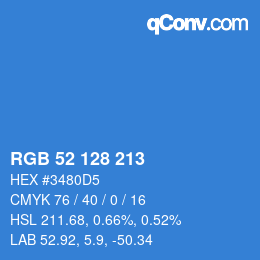 カラーコード: RGB 52 128 213 | qconv.com