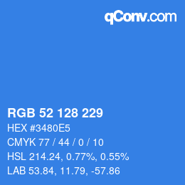 颜色代码: RGB 52 128 229 | qconv.com