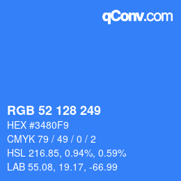 カラーコード: RGB 52 128 249 | qconv.com