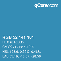 Color code: RGB 52 141 181 | qconv.com