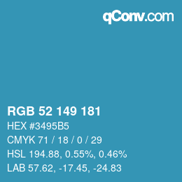 Color code: RGB 52 149 181 | qconv.com