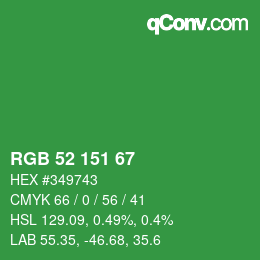 Color code: RGB 52 151 67 | qconv.com