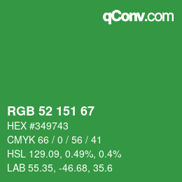 Color code: RGB 52 151 67 | qconv.com