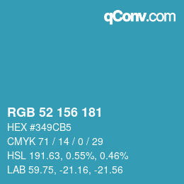 Color code: RGB 52 156 181 | qconv.com