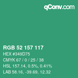 Color code: RGB 52 157 117 | qconv.com