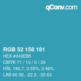 Color code: RGB 52 158 181 | qconv.com