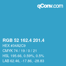 カラーコード: RGB 52 162.4 201.4 | qconv.com